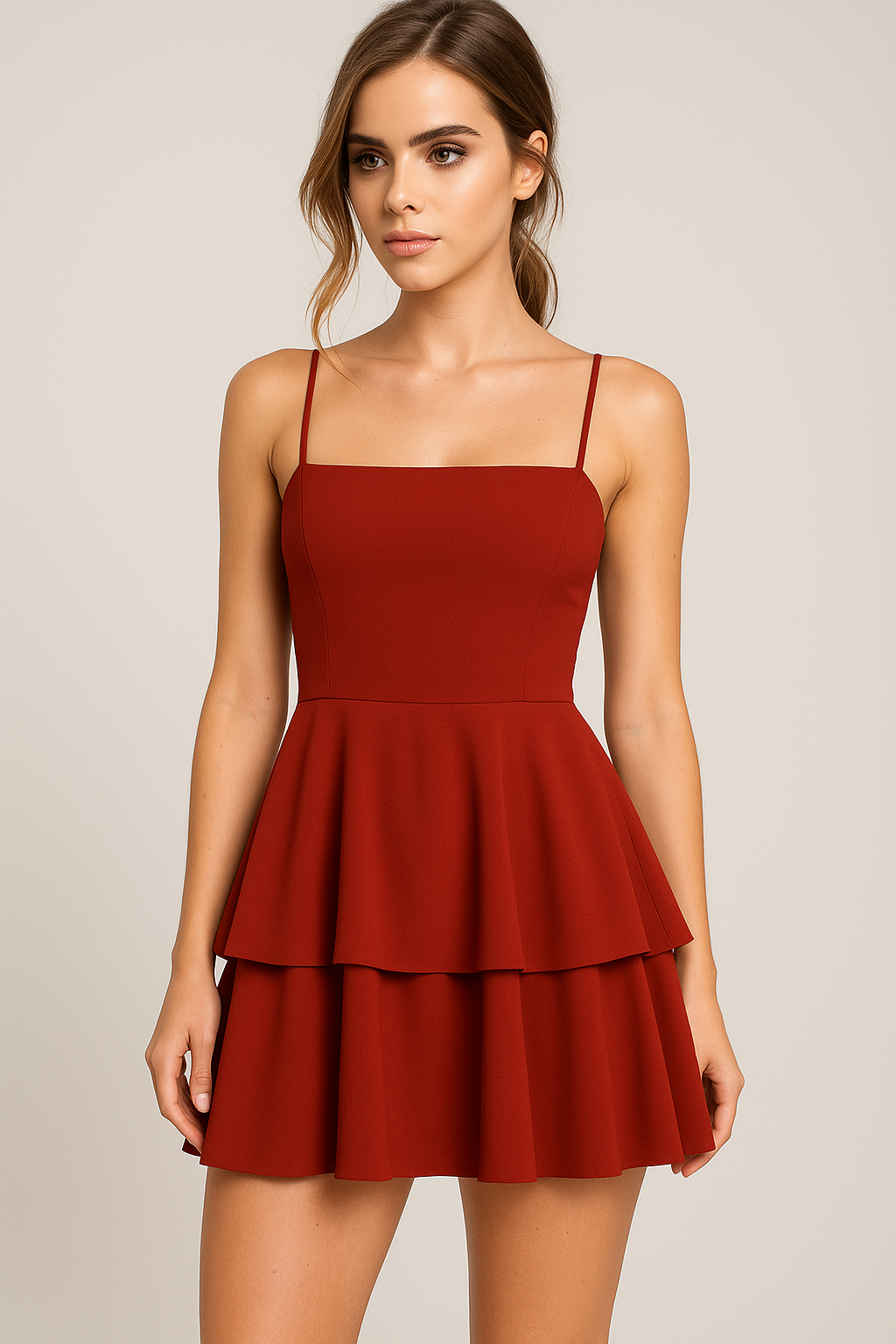 Sienna | Kort sommerkjole med spaghetti-stropper og volan-rop - - Sienna | Kort sommerkjole med spaghetti-stropper og volan-rop - €25 - {{ product_tags }
