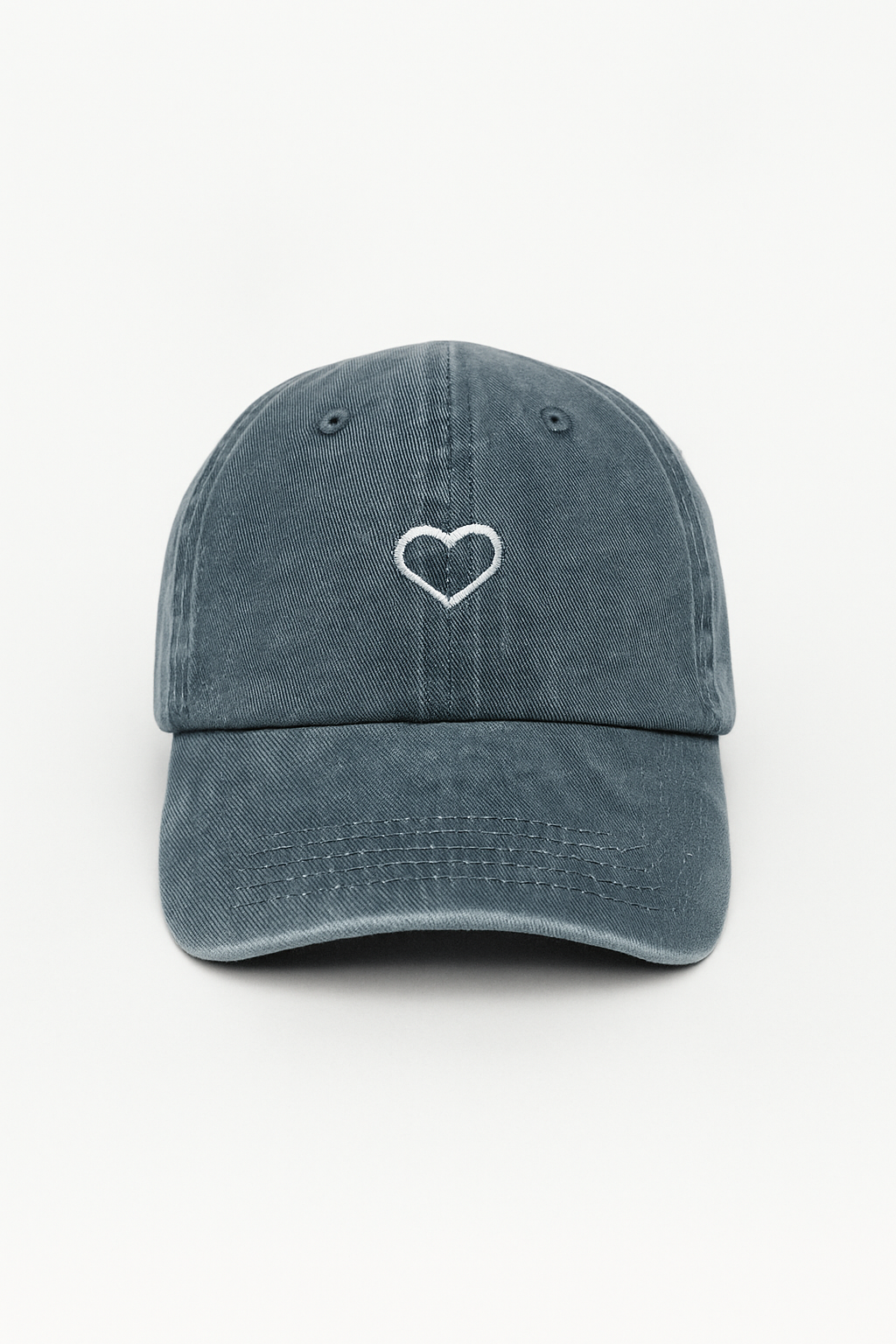 Minimalistisk Hjerte-Kasket | Vaskede grå bomuld Baseballcap - Blå - Minimalistisk Hjerte-Kasket | Vaskede grå bomuld Baseballcap - €25 - {{ product_tags }