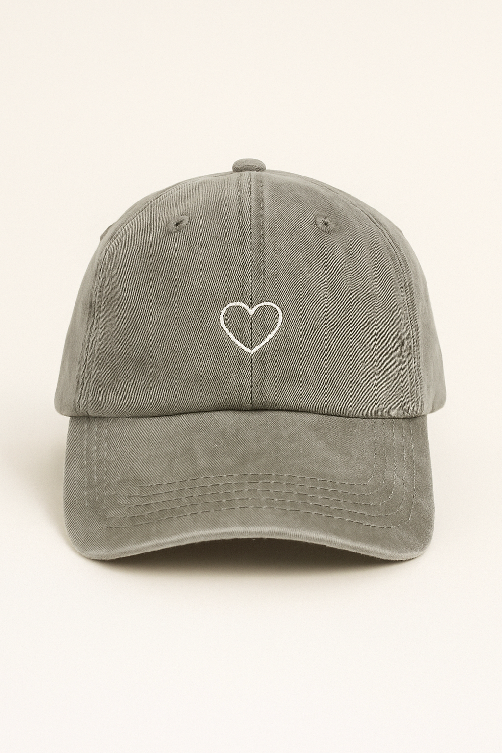 Minimalistisk Hjerte-Kasket | Vaskede grå bomuld Baseballcap - Grå - Minimalistisk Hjerte-Kasket | Vaskede grå bomuld Baseballcap - €25 - {{ product_tags }