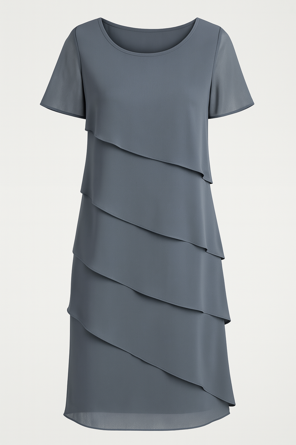 Liana | Elegant chiffon kjole med lagdelt look i elegante farver - Blå - Liana | Elegant chiffon kjole med lagdelt look i elegante farver - €25 - {{ product_tags }