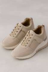 Robert | Stylish Women's Sneakers with Wedge Heel, Metallic Details, and Comfortable Sole
