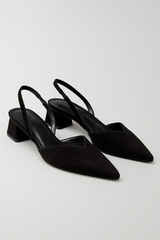 Matilda | Elegant Slingback Shoe with Pointed Front and Modern Block Heel