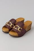 Bianca | Sandalias de cuña con cadena dorada