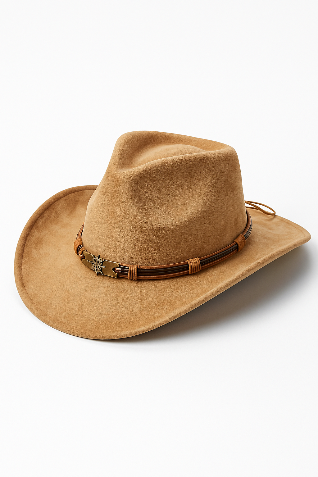 Steen | Klassisk cowboyhat af ruskind med pyntbånd - Khaki 56CM-59CM - Steen | Klassisk cowboyhat af ruskind med pyntbånd- €25 - {{ product_tags }