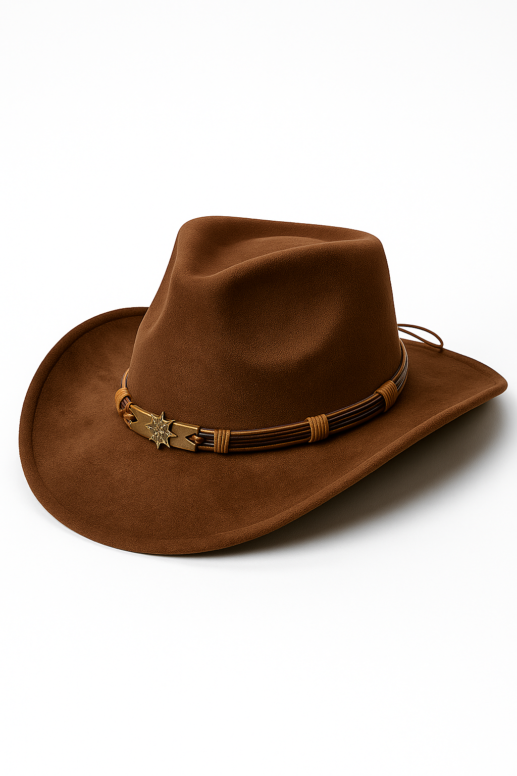 Steen | Klassisk cowboyhat af ruskind med pyntbånd - Mælkechokolade 56CM-59CM - Steen | Klassisk cowboyhat af ruskind med pyntbånd- €25 - {{ product_tags }