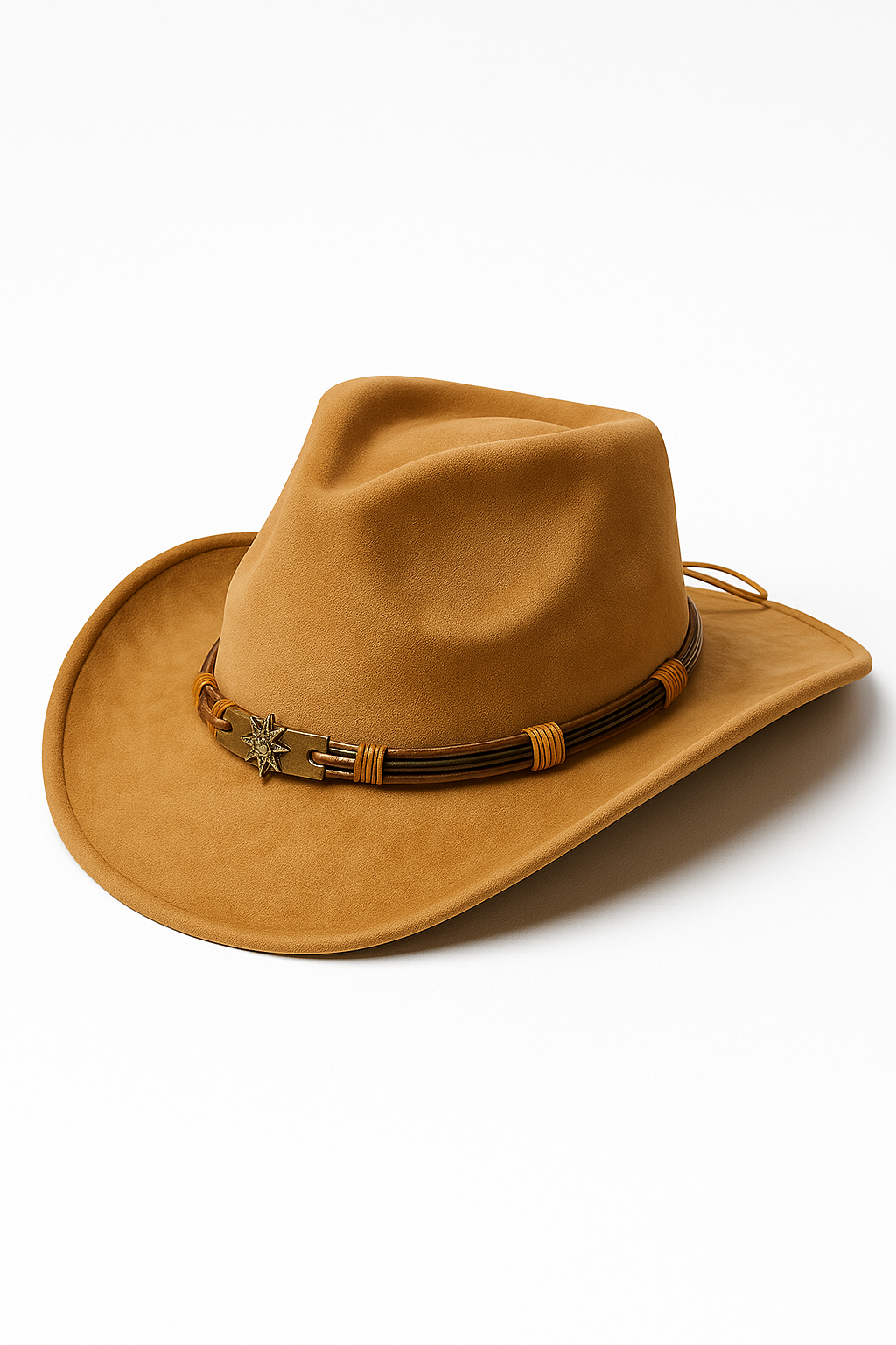 Steen | Klassisk cowboyhat af ruskind med pyntbånd - Brun 56CM-59CM - Steen | Klassisk cowboyhat af ruskind med pyntbånd- €25 - {{ product_tags }