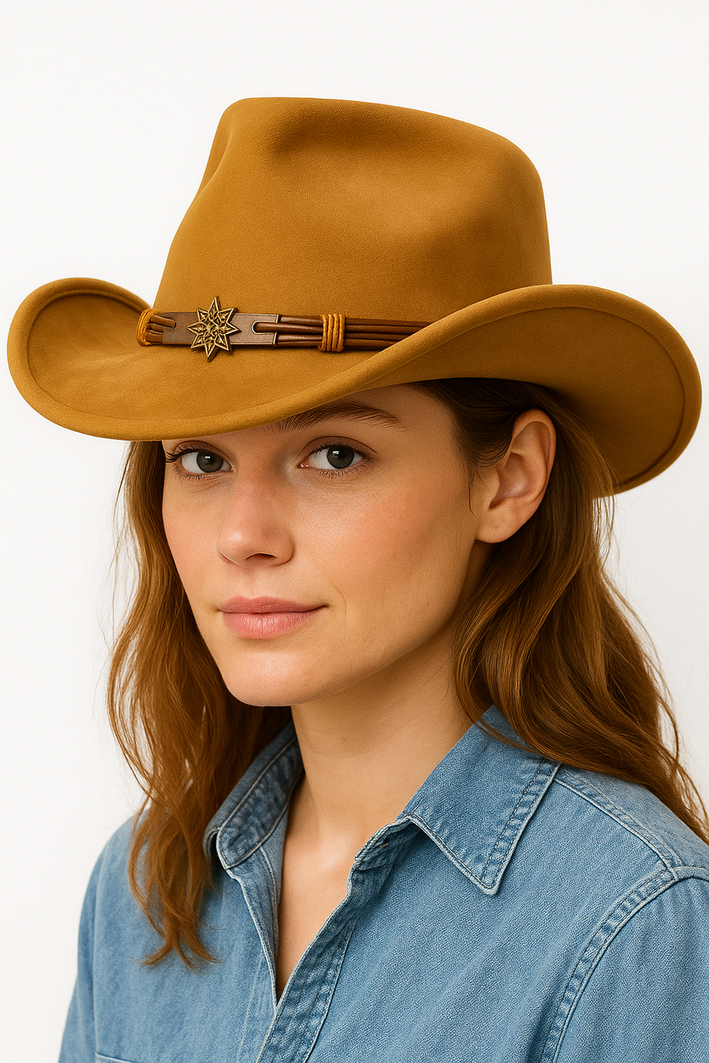 Steen | Klassisk cowboyhat af ruskind med pyntbånd - - Steen | Klassisk cowboyhat af ruskind med pyntbånd- €25 - {{ product_tags }