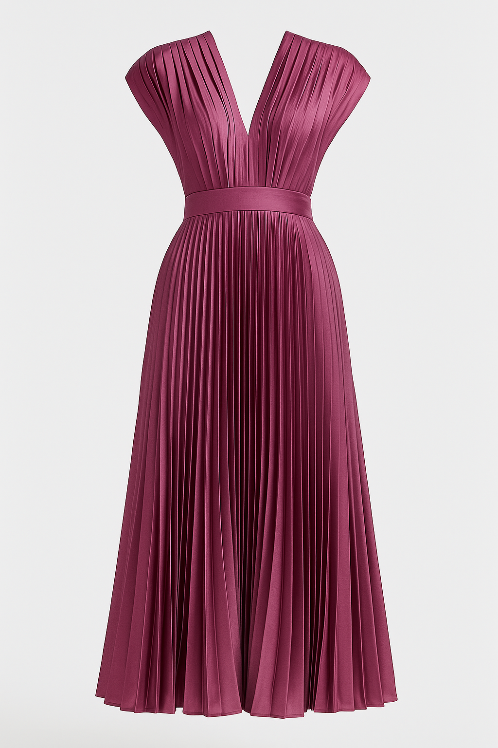 Amora | Damen elegant plissee-midi kjole med V-hals - Lilla - Amora | Damen elegant plissee-midi kjole med V-hals - €25 - {{ product_tags }