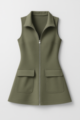 Olivia | Sleeveless Mini Dress with Zipper and Functional Pockets