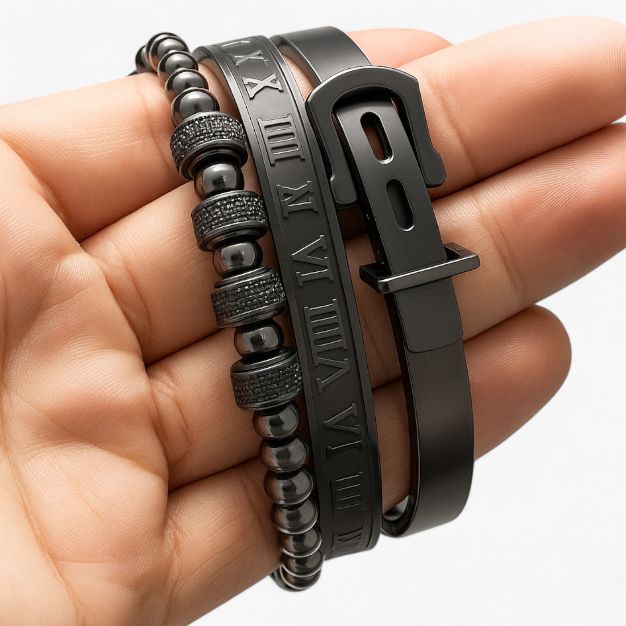 Titanium Armbåndsæt - Sort - Bracelets - {{ product_tags }