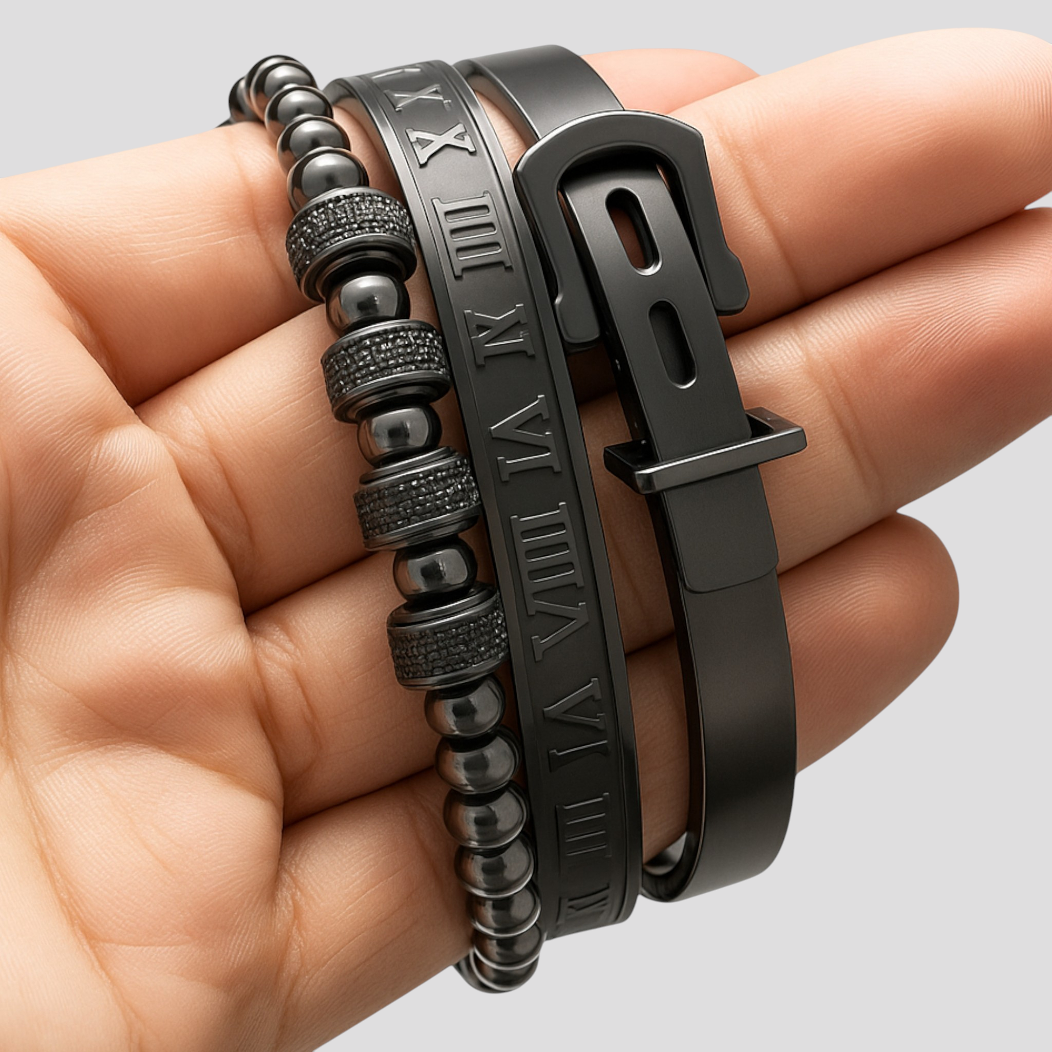 Titanium Armbåndsæt - Sort - Bracelets - {{ product_tags }
