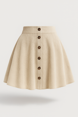 Briella | Women's mini skirt with buttons and pleated texture