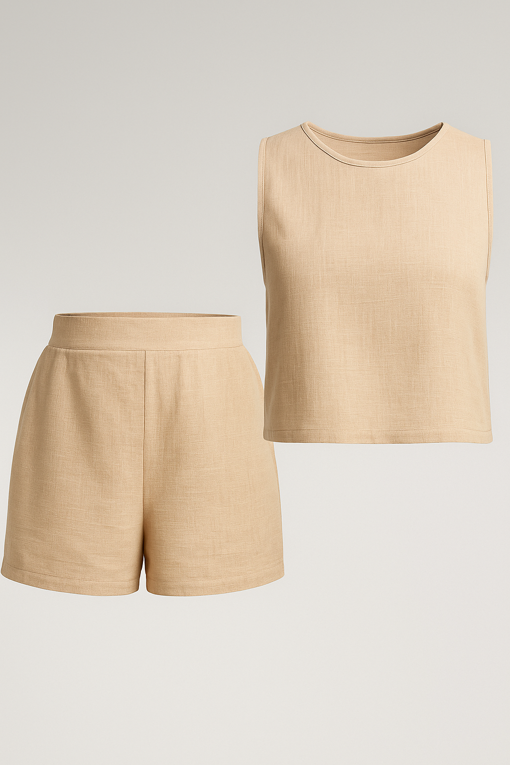 Diara | Sæt til sommer uden arme i to dele - Albicocca - Diara | Sæt til sommer uden arme i to dele - €25 - {{ product_tags }