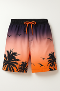 Kai | Costum de baie pentru bărbați cu imprimeu palmier la apus