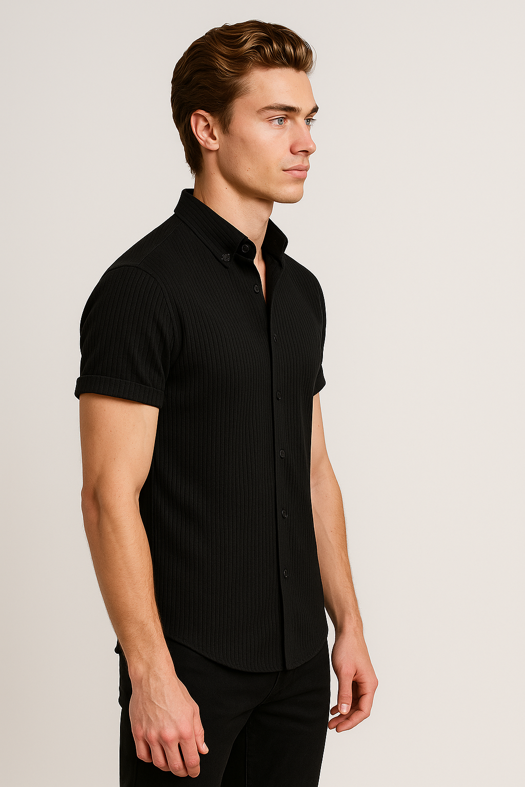 Aiden | Kortærmet herrebluse i bomuld – Åndbar, elegant og alsidig - - Aiden | Kortærmet herrebluse i bomuld – Åndbar, elegant og alsidig - €25 - {{ product_tags }