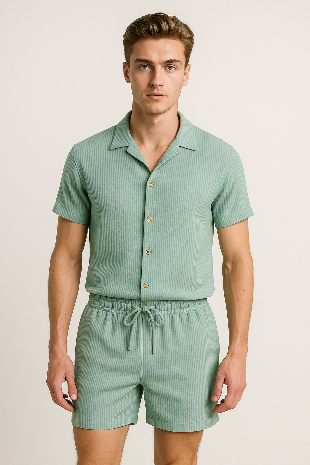 Jasper | Sommer sæt i bomuld med kortærmet skjorte og elastiske shorts - - Jasper | Sommer sæt i bomuld med kortærmet skjorte og elastiske shorts - €25 - {{ product_tags }