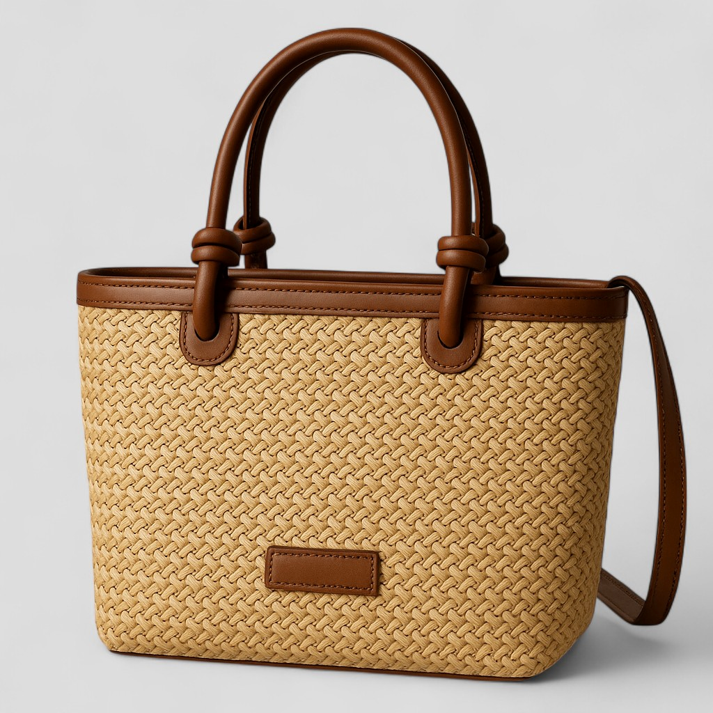 Efterår | Letvægt stråhåndtaske til sommer, chic og klar til stranden - Brun - Efterår | Letvægt stråhåndtaske til sommer, chic og klar til stranden - €25 - {{ product_tags }