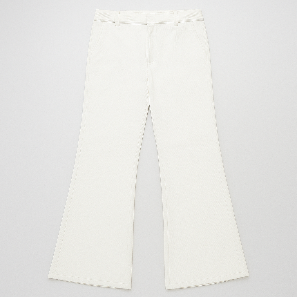 Joel | Bukser i Fløjlsribbede Med Vidde - Hvid - women's fashion - {{ product_tags }