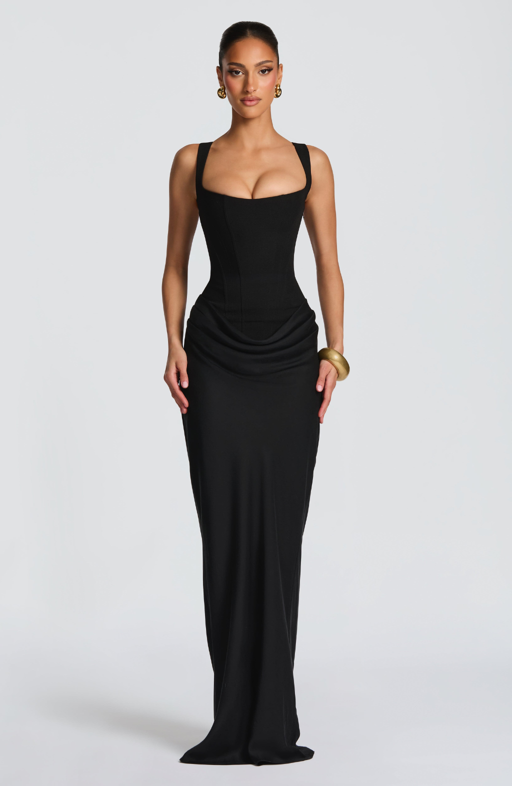 Ditte | Hourglass Maxi Kjole — Skulpturierte Silhouette, Müheloser Stil