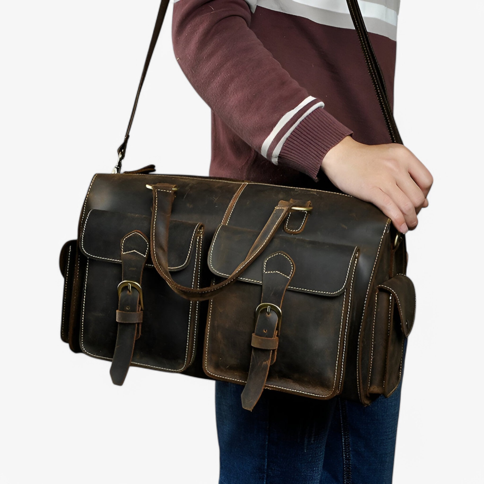 Leon | Ægte vintage lædermappe - - bags - {{ product_tags }