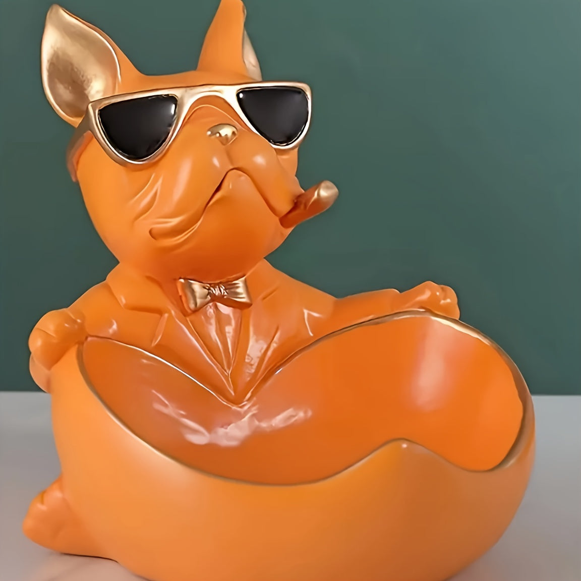 Sander | Sort bulldog-opbevaringsboks til boligindretning - Orange - house & garden - {{ product_tags }