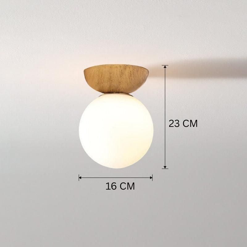 Nordisk Kugle Loftslampe - Træmaling & Metalaccent - - Home Decor - {{ product_tags }