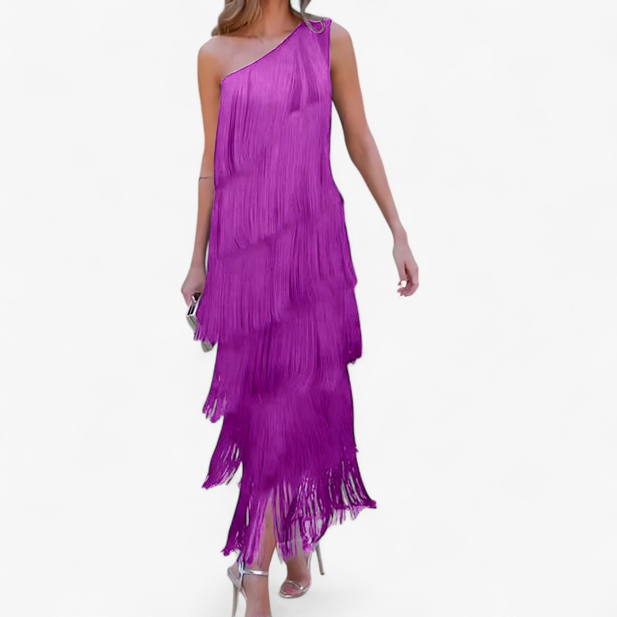 Liana | Elegant Kjole med Frynser – Bevægelse, der fanger ved hvert skridt - Fuchsia - women's fashion - {{ product_tags }
