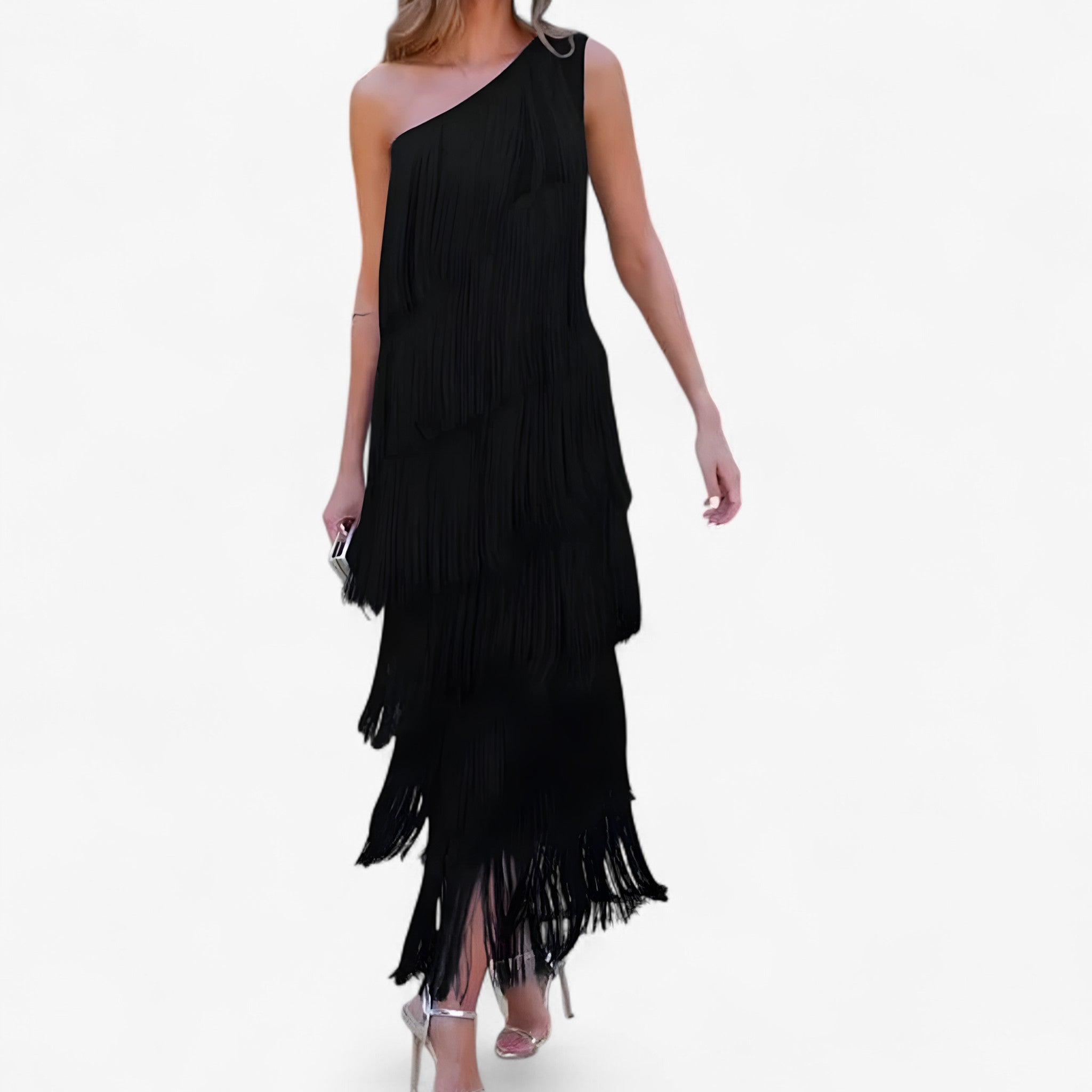 Liana | Elegant Kjole med Frynser – Bevægelse, der fanger ved hvert skridt - Sort - women's fashion - {{ product_tags }