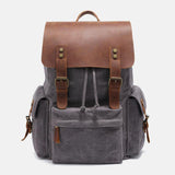 RetroRider canvas and leather laptop backpack