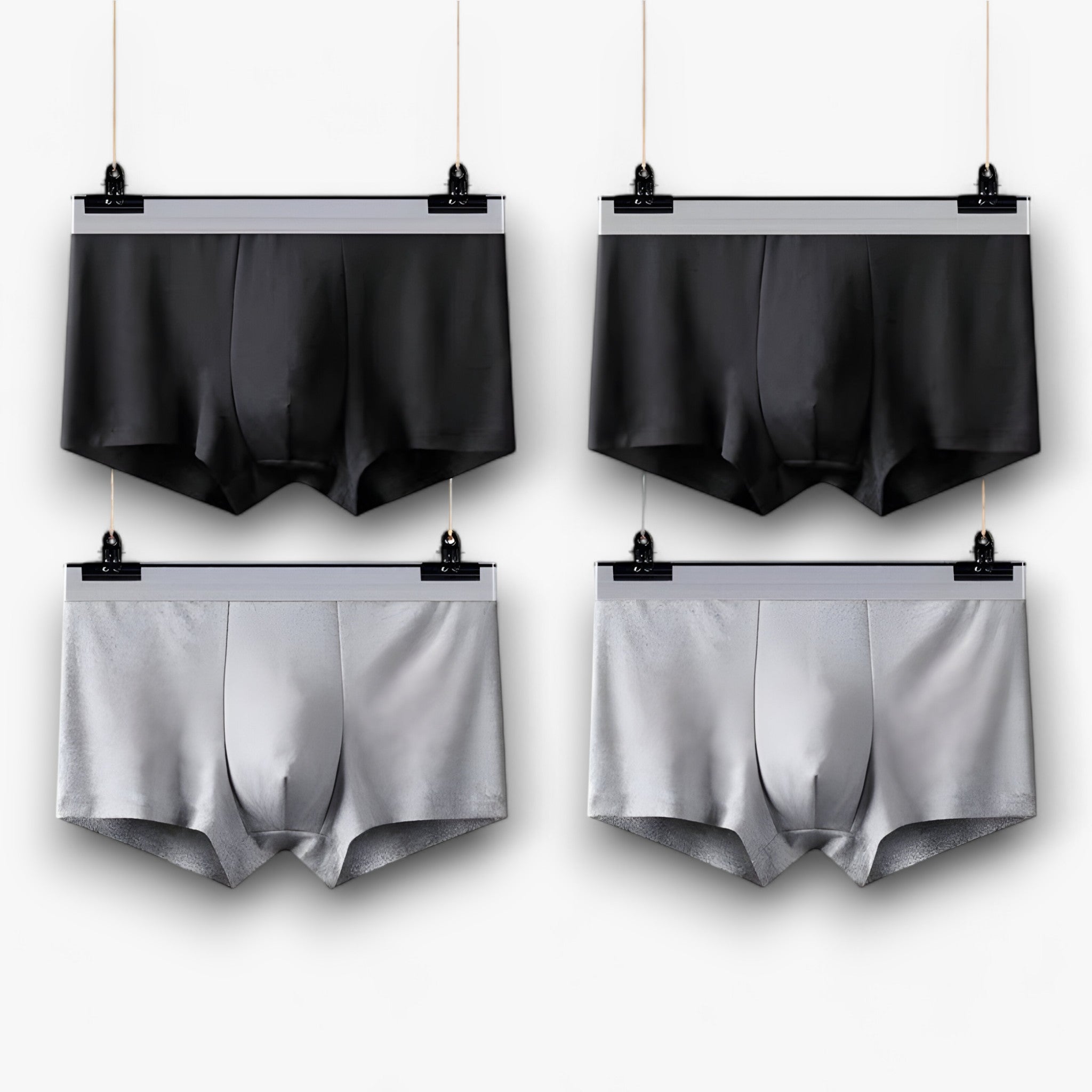 Evan | Åndbare Bokserhorts - Sexede og Komfortable - 2 Sorte - 2 Grå - Evan | Åndbare Bokserhorts - Sexede og Komfortable - €25 - {{ product_tags }
