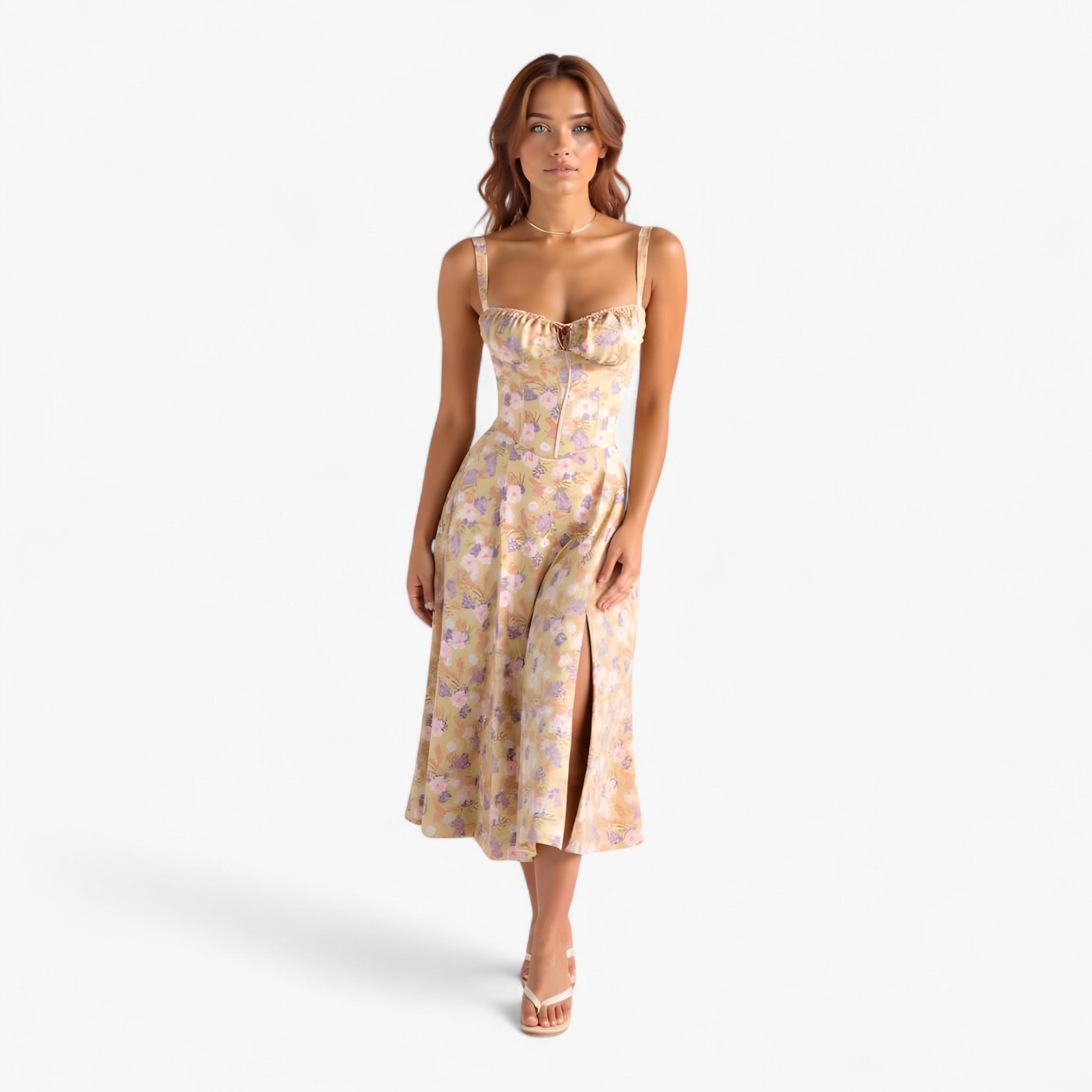 Jasmine | Elegant Kjole – Perfekt til Enhver Lejlighed - Gul - women's fashion - {{ product_tags }