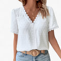 Sophie – Blusa vintage in cotone con dettagli in pizzo e maniche a sbuffo