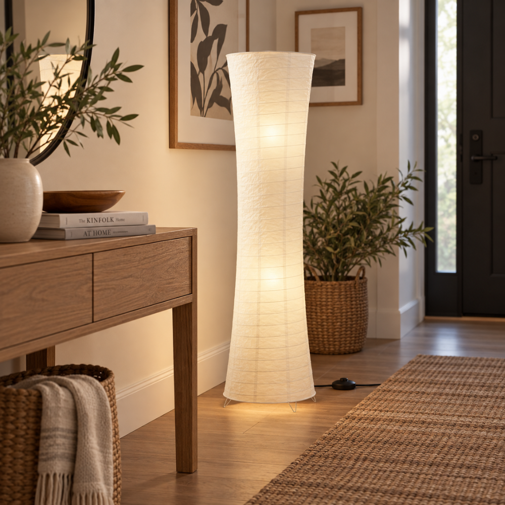 Skulpturel LED Gulvlampe – Varm Stuestemning