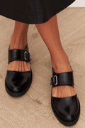 Katja | Mühelos schicke schwarze Schnallen-Loafer