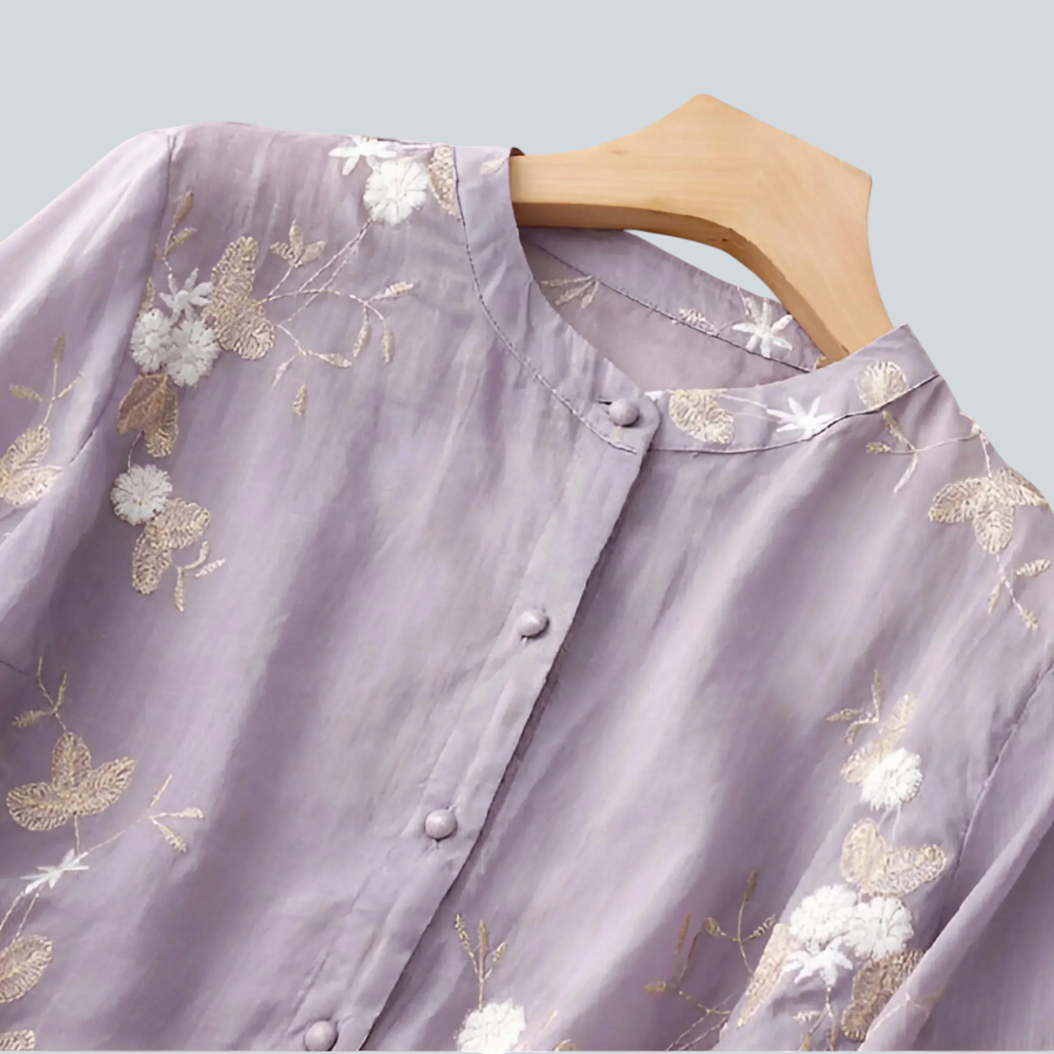 Bomuldstop til Kvinder med Blomsterbroderi - Blød & Elegant
