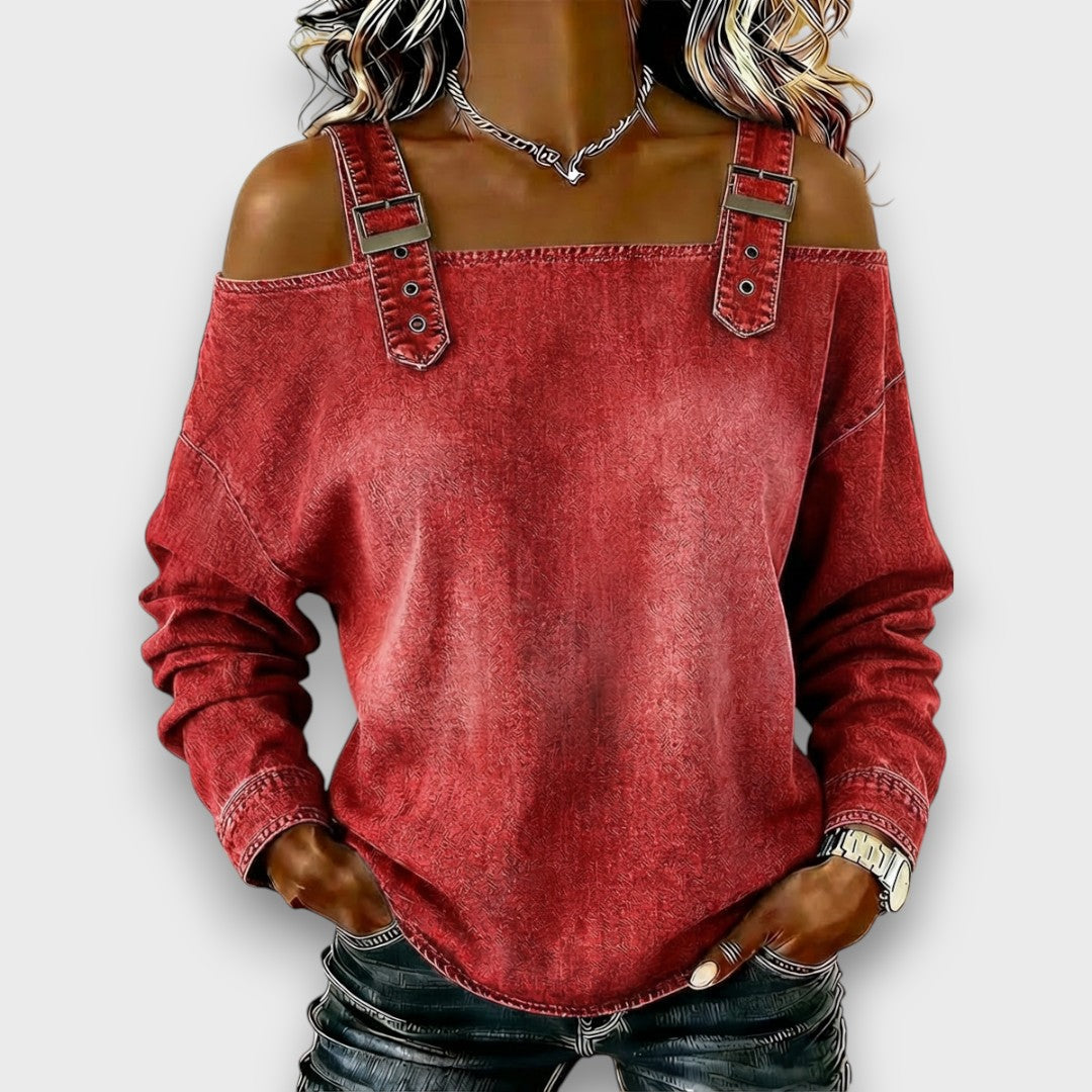 Elama – Off-Shoulder Denimtop
