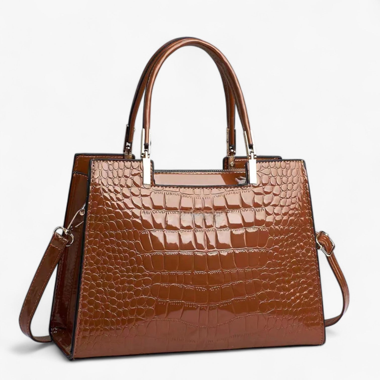Glansfuld taske - Brun - bags - {{ product_tags }