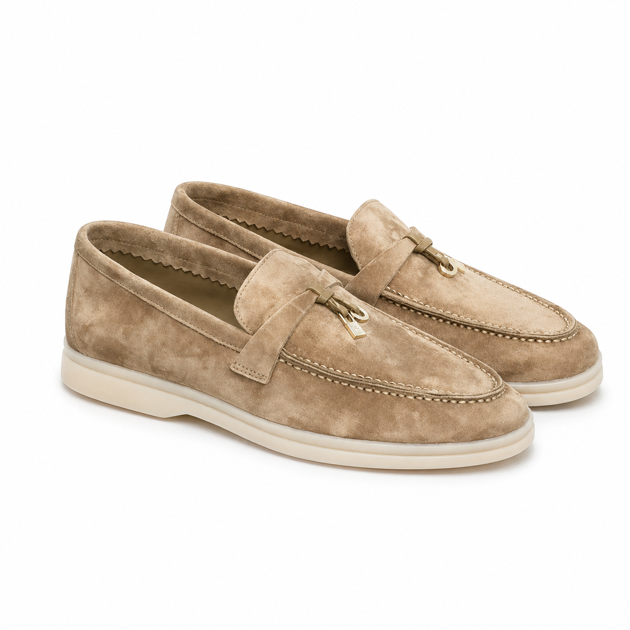 Mocassin homme élégant - Cuir nubuck et confort estival dans Taupe
