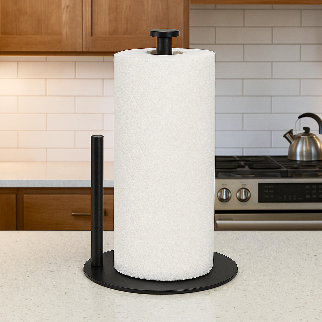Sophie | Køkkenrulleholder sort med riveelement - - house & garden - {{ product_tags }