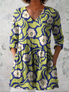 Elodie | Lang Bluse med V-hals