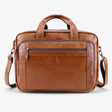 Theo | Leather laptop bag with shoulder strap