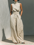 Maria™ | Complete set with tank top and wide cotton and linen pants