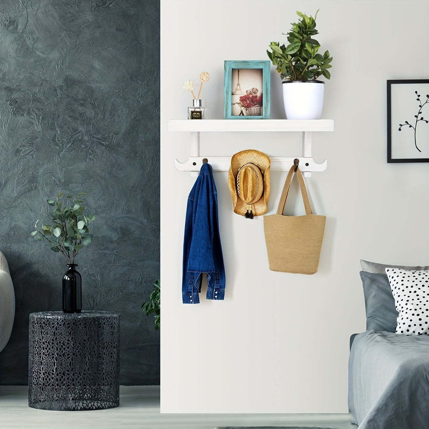 Benny | Væghængt klædestativ med hylde - - house & garden - {{ product_tags }