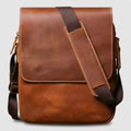 Kompakt Crazy Horse Læder Vintage Skuldertaske