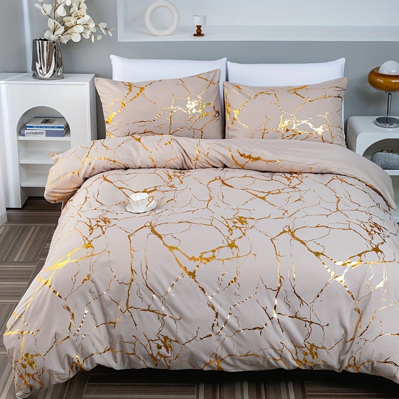 DreamScape™ | Sæt af luksus satinsengetøj - Beige - house & garden - {{ product_tags }