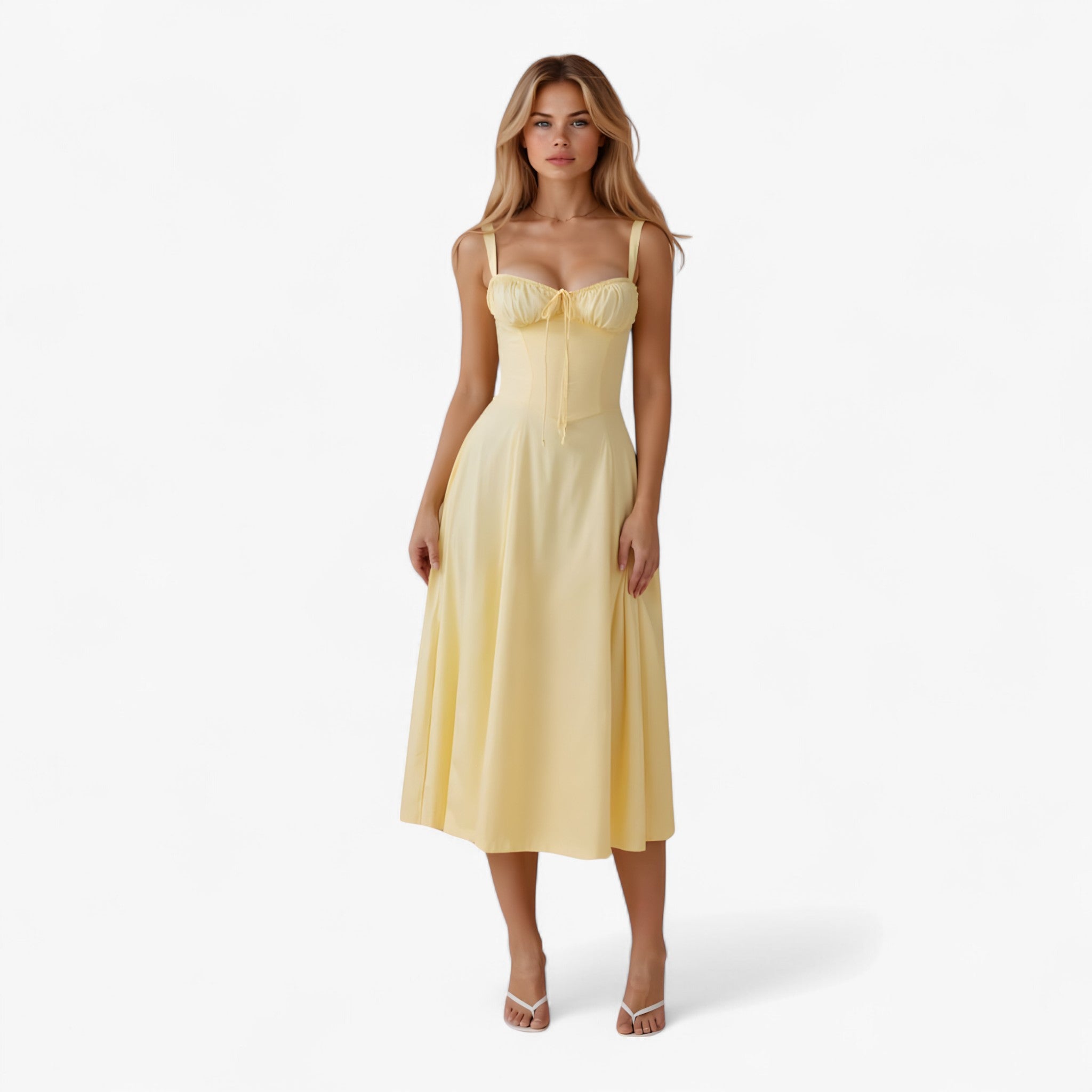 Jasmine | Elegant Kjole – Perfekt til Enhver Lejlighed - Lys gul - women's fashion - {{ product_tags }