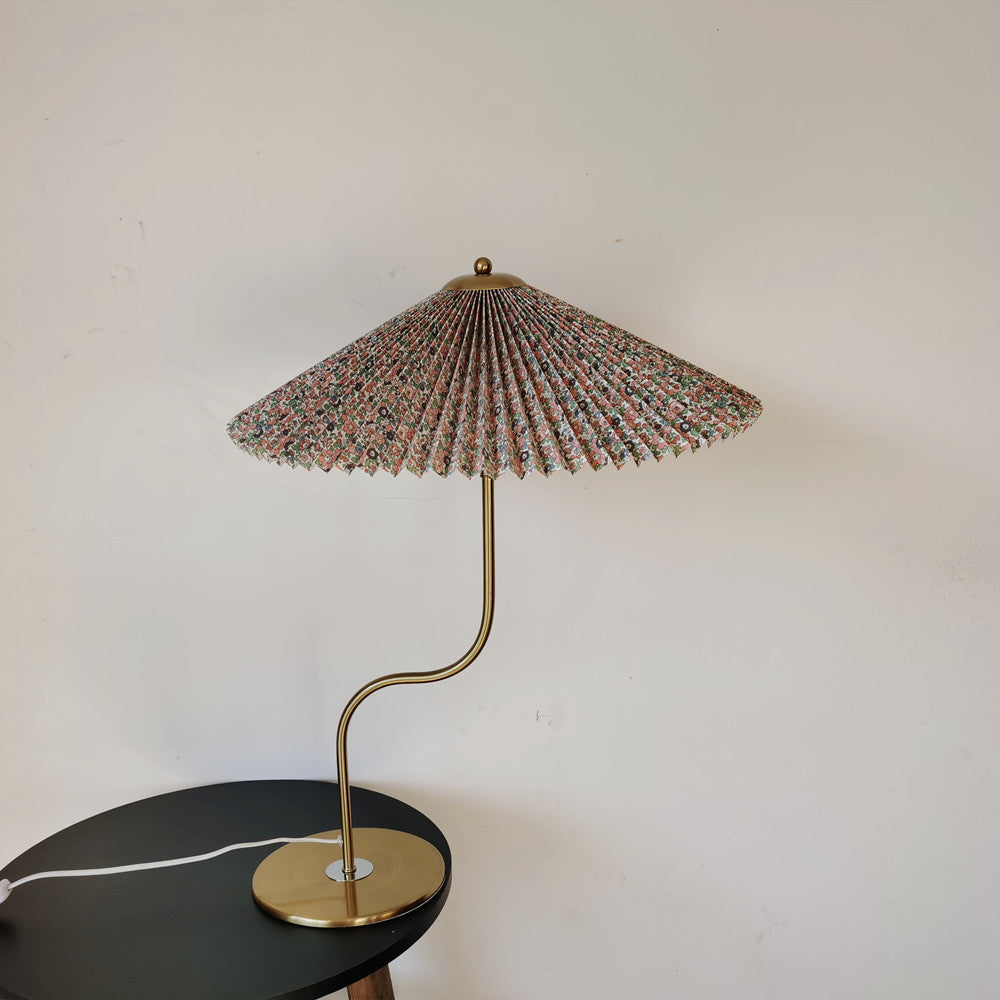 Retro Flæset Skærm Bordlampe - Dekorativt Accentlys - Blomstret - Home Decor - {{ product_tags }