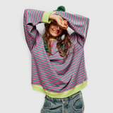 Dame Stribet Crewneck Sweater - Casual Striktop