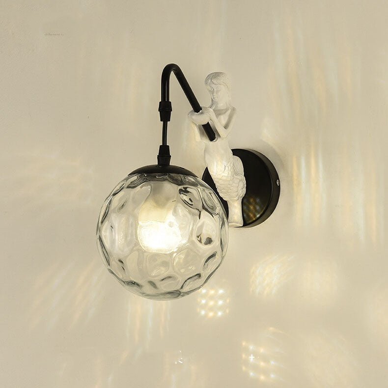Rustik Kugle Væglampe - Vintage Design Sconce - Sort Transparent - Home Decor - {{ product_tags }