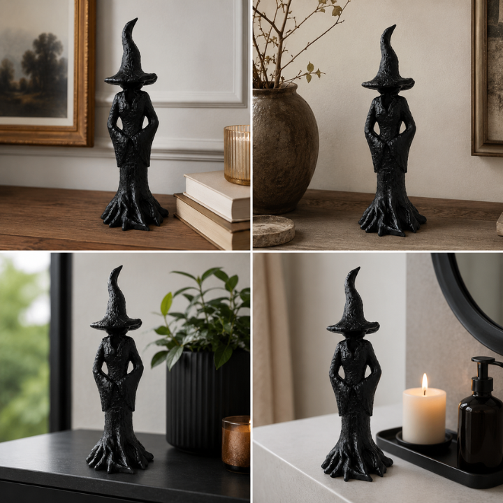 Hekse-havefigur - Håndlavet Harpiks Vogterfigur